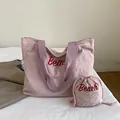Rosa minimalistisches Strandtaschen-Set mit Kordelzugbeutel und Beach-Kunstdruck - Rosa