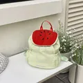 Sac à dos pastèque en toile vert clair avec détails de fruits rouges et poches - Style Pastèque / Vert
