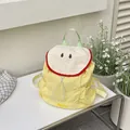 Sac à dos créatif en toile en forme de pomme jaune avec cordon de serrage réglable - Style de Pomme / Jaune