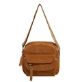 Sac bandoulière minimaliste en velours côtelé marron avec sangle réglable pour femme - Marron