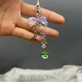 Pink beaded bow and star phone charm with resin charms and metallic musical note pendant - Bow Music Note Style