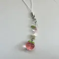 Rosa Pfirsich-Anhänger aus Harz mit Sternperlen und Karabiner für Handy oder Tasche - 1 / Pfirsich Stil