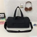 Borsa tote da yoga in nylon nero con manici rinforzati e tracolla regolabile versatile - Nero