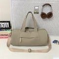 Borsa tote minimalista color kaki con tracolla regolabile e grande capacità per lo yoga - Cachi