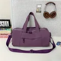 Borsa tote minimalista in nylon viola intenso con tracolla e grande capacità spaziosa - Viola