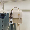 Chic beige PU leather backpack with gold buckle and cute brown dog charm - Off-white With Pendant