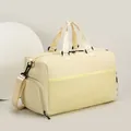 Sac de voyage polyvalent jaune clair avec bandoulière et poches en filet - Blanc Cassé