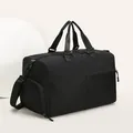 Sac de voyage noir étanche avec poche en filet et compartiment à chaussures - Noir