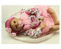 Realistic reborn baby doll in pink floral outfit with lace skirt and matching headband - Pink Rose Style / 55cm (Without Box)