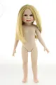 Detailed full view of an 18-inch realistic girl doll with long blonde hair and blue eyes - No Bangs / Blonde / 45cm