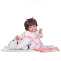 Muñeca reborn realista con pelo castaño y traje de zorro incluyendo cojín de peluche - Juego completo (como se muestra) / 55 cm