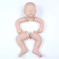 Onbeschilderde DIY reborn babypoppenset met realistische vinyl hoofd en ledematen op wit - Huidskleur