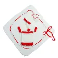Set vestiti per bambole da 28cm fatti a mano all'uncinetto con maglione e cappello - Set 2 Pezzi Maglione In Maglia Contrasto Rosso Bianco (8)