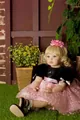 Detailed view of 60cm reborn toddler doll with blonde hair in a pink mesh princess dress - Blonde Hair Blue Eyes Princess Dress Style / As Shown