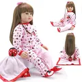60cm reborn toddler doll with long brown hair in a pink ladybug pajamas outfit set - Ladybug Pink Pajamas Style (7) / 60 cm