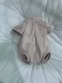 Light pink fleece reborn doll onesie with short sleeves and ribbed leg cuffs - Cloth Body Accessory