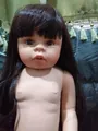 Realistic 70cm toddler doll with long brown hair and brown eyes for shop display - Dark Brown Hair & Brown Eyes Style (1907 Brown Hair & Brown Eyes Bare Body) / 2 / 70 cm