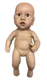 12-inch realistic reborn doll with amber eyes and wheat skin tone in a standing pose - Amber Eyes and Natural Skin Tone