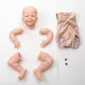 Realistische Reborn babypop DIY-kit met vinyl ledematen, stoffen lichaam en bruine ogen - Stijl 4(4#2001) / 22 inch
