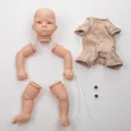 DIY reborn pop kit met realistische vinyl ledematen en bruine ogen op witte basis - Stijl 6 / 22 inch