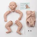 Kit poupée reborn Archie avec membres non peints, corps en tissu et yeux en verre brun - Style 7(Archie)
