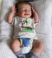 22 inch full body silicone reborn doll with smiling face and monkey graphic outfit - Exquisite Painting 6(2005) / 55cm Silicone Body Boy