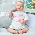 Bambola reborn che dorme da 19 pollici con maglietta a maniche corte grigia - Stile Dormiente (1) / Grigio