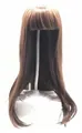 55-60 cm lange gerade braune Perücke mit glattem Pony auf weißem Ständer - Langes glattes Haar / Hellbraun (Klein)