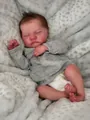 Detailed view of the 19-inch reborn baby doll showing realistic skin texture and veins - Exquisite Painted Cloth Body Style