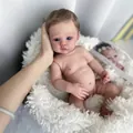 Handgefertigte 49cm Meadow Reborn-Puppe mit 3D-Haut und blauen Augen auf Plüsch - Stil mit Offenen Augen (Wie Abgebildet 2)