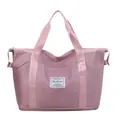 Pink large capacity travel bag with dry-wet separation and bottom shoe compartment - Lavender