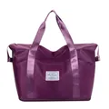 Lilafarbene Reisetasche aus Nylon mit Doppelgriffen und separatem Bodenfach für Schuhe - Lila