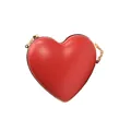 Elegante borsa rigida rossa a forma di cuore con raffinata catena in metallo dorato - Rosso