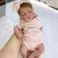 48cm handmade lifelike reborn baby doll with 3D skin and veins in pink love outfit - As Pictured / Full Vinyl Model