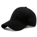 Dettaglio del cappellino da baseball nero in twill di cotone con cuciture classiche a sei pannelli - Regolabile / Nero