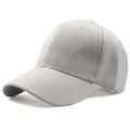 Dettaglio del tessuto in cotone grigio del cappellino da baseball e fori di ventilazione - Regolabile / Grigio