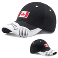 Black and white baseball cap with Canadian flag maple leaf and side embroidery - Canada Flag Logo / Canada Black & White
