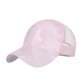 Pink camouflage ponytail baseball cap with breathable mesh back for outdoor sun protection - Adjustable / Pink