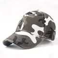 Casquette de baseball classique avec motif camouflage gris et maille filet - Réglable / Camouflage Uni Gris Noir Enfants