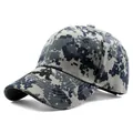 Unisex blue digital camouflage mesh baseball cap with durable curved brim for outdoors - Adjustable / Digital Camouflage Grey Blue Adult