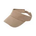 Close-up of khaki sun visor with twill cotton texture and adjustable strap back - Adjustable / Khaki