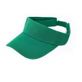 Detailed close-up of emerald green sun visor with adjustable velcro and twill texture - Adjustable / Green
