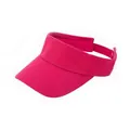 Detail view of adjustable back strap on rose red cotton visor with twill texture - Adjustable / Rose Red