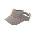 Detail of adjustable velcro strap and canvas texture on grey sun visor cap - Adjustable / Gray