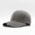Detail view of the six-panel crown and ventilation eyelets on the grey baseball cap - Adjustable / Dark Gray