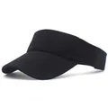 Detail of black sun visor hat showing breathable textured fabric and wide brim - Adult Adjustable / Black