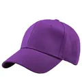 Classic purple cotton baseball cap with adjustable strap and breathable eyelets - Adjustable / Purple
