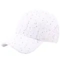 Witte tweed baseballpet met kleurrijke pailletten en getextureerde stof voor dames - Wit