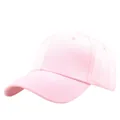Light pink cotton baseball cap with six-panel design and curved brim for women - Adjustable / Pink