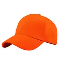 Classic bright orange six-panel baseball cap with a curved brim in breathable cotton fabric - Adjustable / Orange